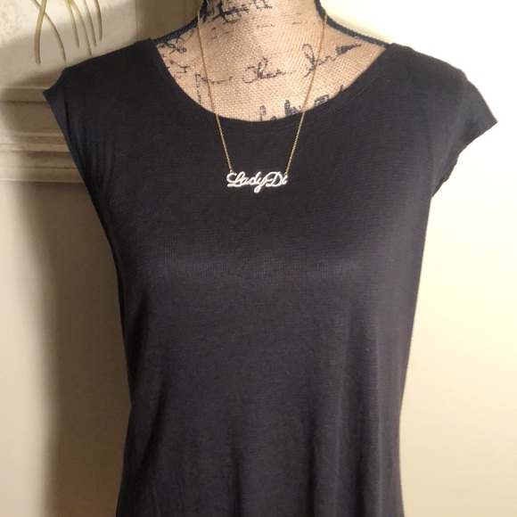 LADY DI Diamond Name Plate Gold Necklace - Picture 6 of 11